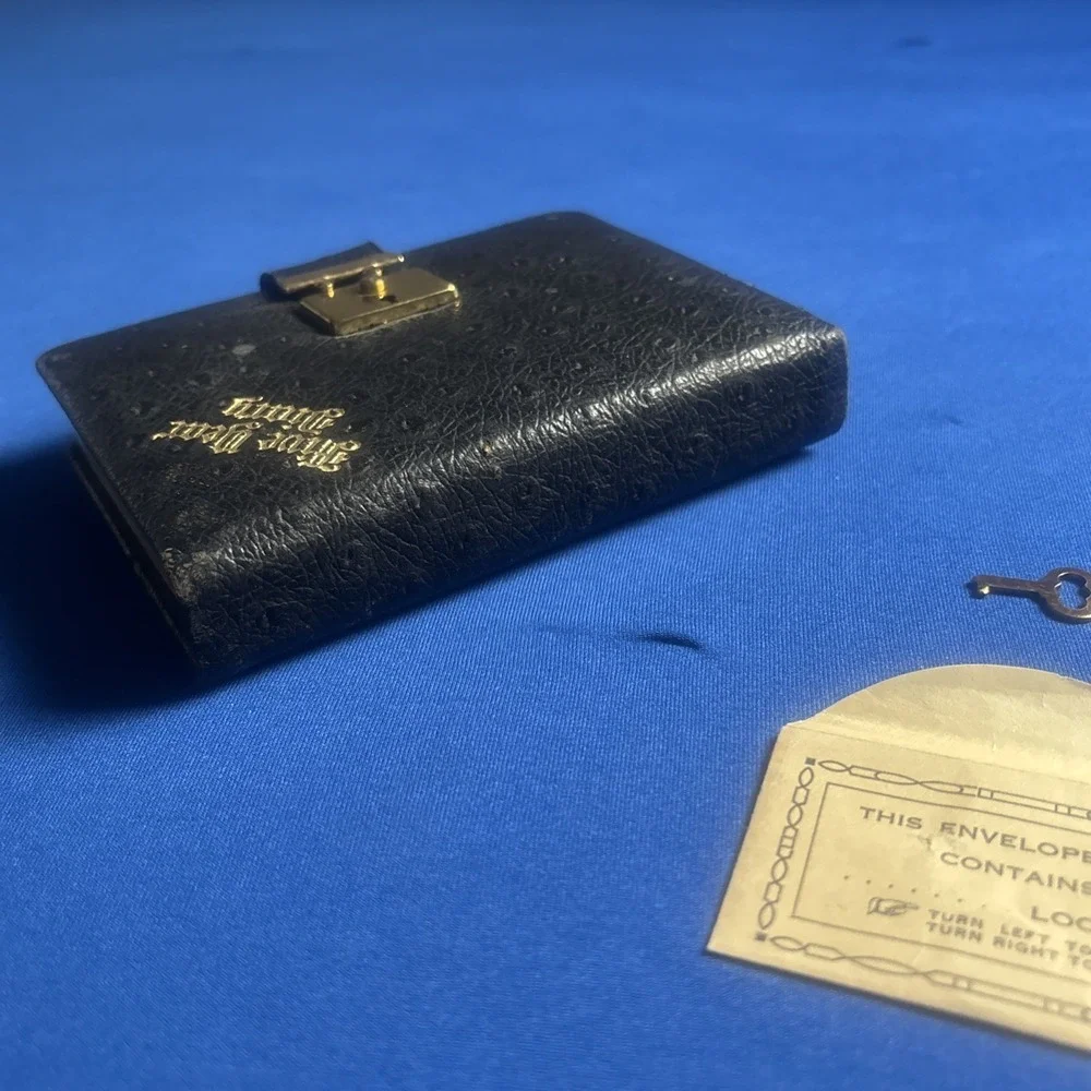 Vintage 1940s Five Year Diary Book Leather Cover Unused Antique Journal with Key